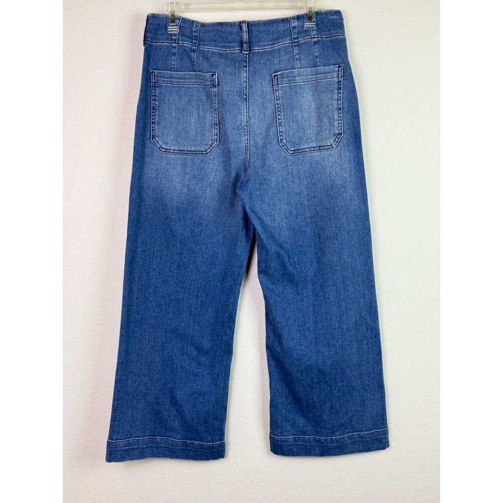 Maeve Anthropologie The Colette Cropped Wide Leg Jeans Size 31 Capsule Wardrobe - Picture 4 of 7